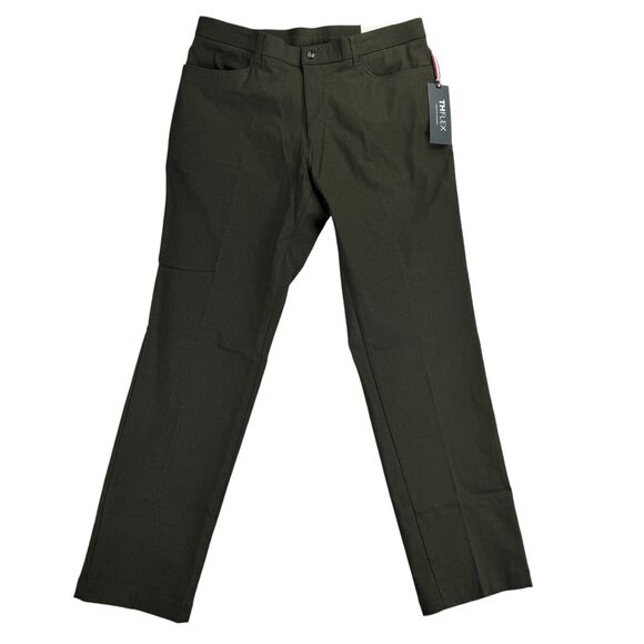 Tommy Hilfiger Mens TH Flex Finn Modern Fit Twill Pants Olive Green 33x30 - Picture 1 of 4
